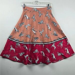 Hutch Dalmatian print color block midi skirt